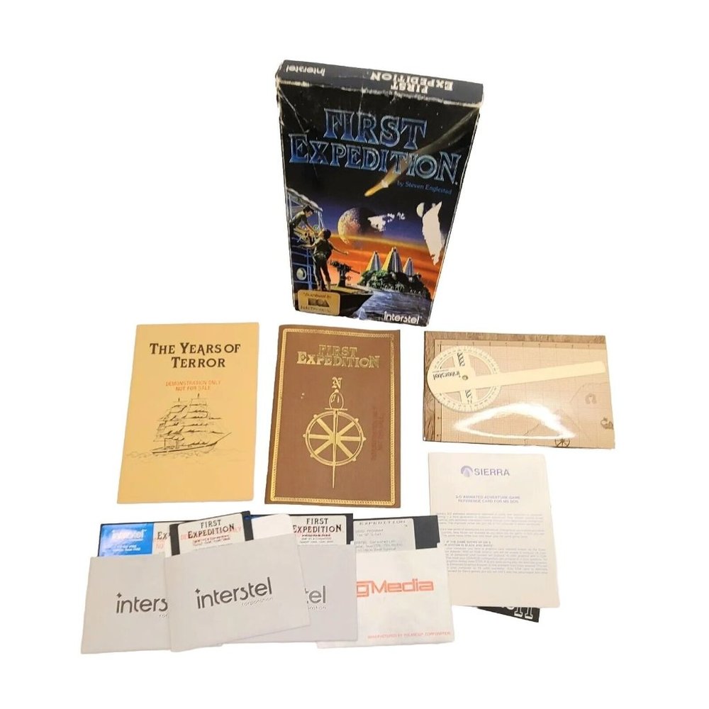 First Expedition Interstel‎ Corp IBM PC Computer Game Inserts Floppy Disc
